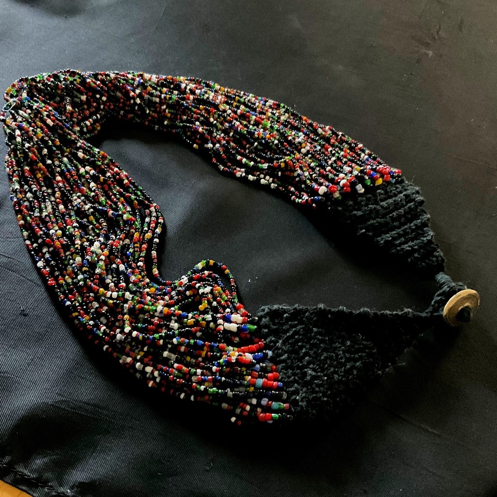 Necklace, Hand Made Multi Strand, Multi Colored Beaded, 90’s Vintage